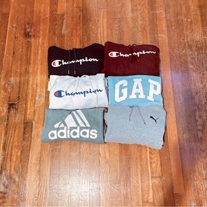 Six men’s medium hoodies
